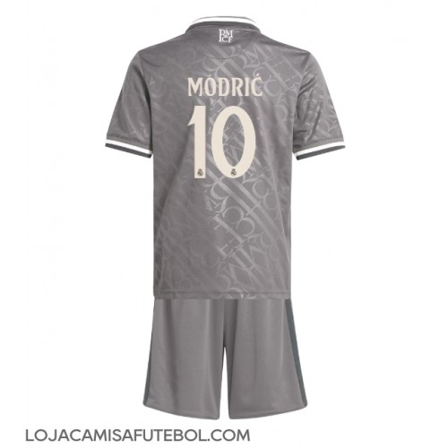 Camisa de Futebol Real Madrid Luka Modric #10 Equipamento Alternativo Infantil 2024-25 Manga Curta (+ Calças curtas)